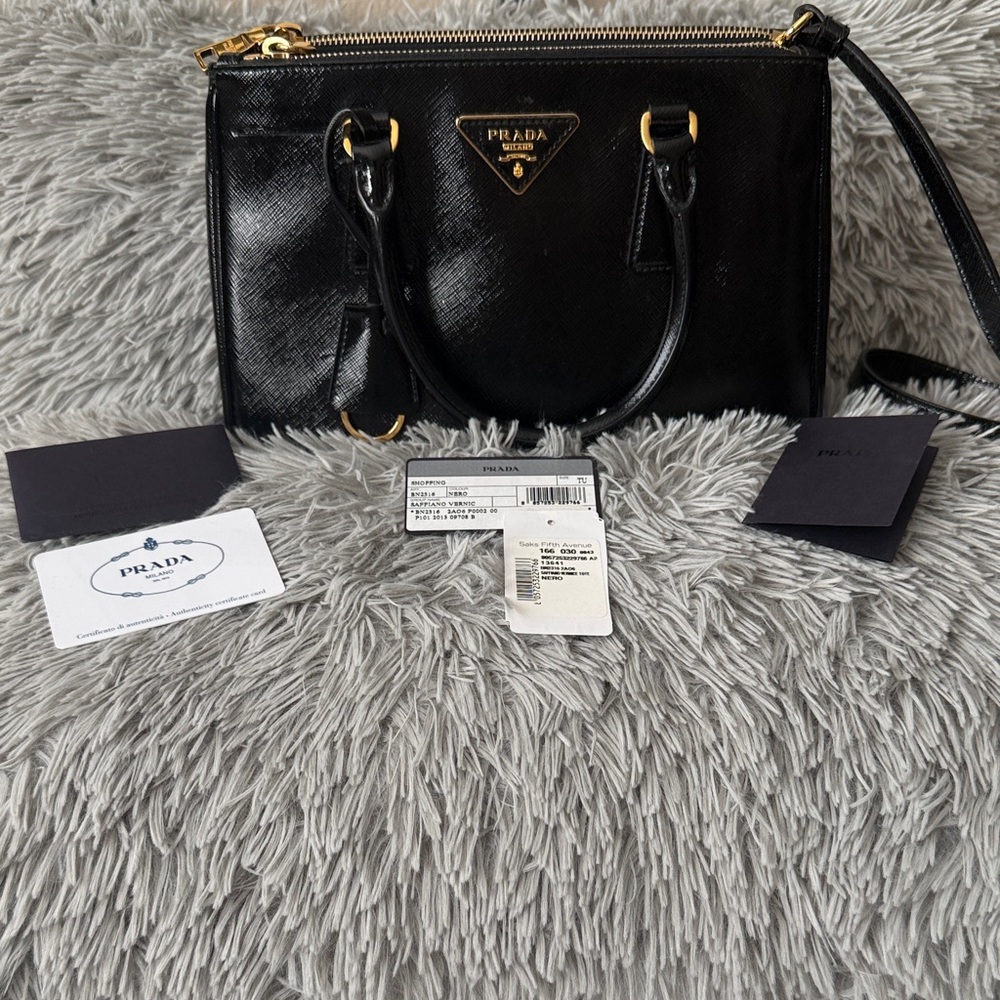 Prada Black Crossbody Bag with Gold Accents